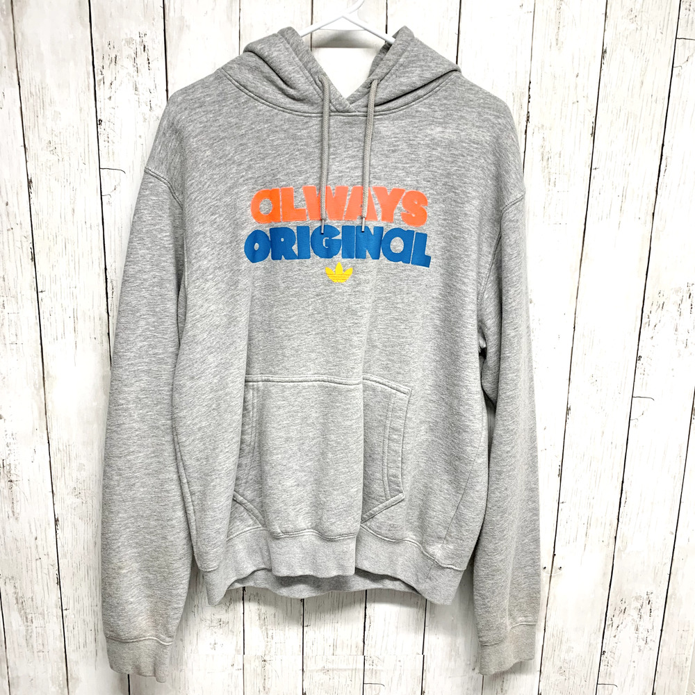 adidas Hoodie‎ Unisex Medium Pocket Always Original Sweatshirt Pull Over Gray